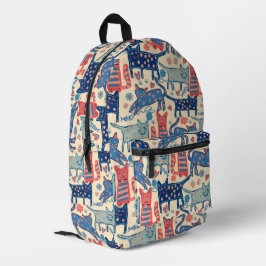 Retro Cat Backpack Bedrukte Rugzak