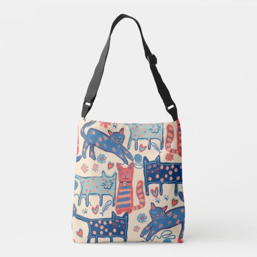 Retro Cat Bag Crossbody Tas (Achterkant)