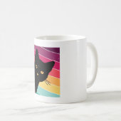 Retro Cat Black Cat Shirt Cat Koffiemok (Voorkant rechts)