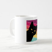 Retro Cat Black Cat Shirt Cat Koffiemok (Voorkant links)