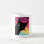 Retro Cat Black Cat Shirt Cat Koffiemok (Center)