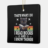 Retro Cat Books De Lezer Halloween Lees Cadeau Keramisch Ornament (Links)