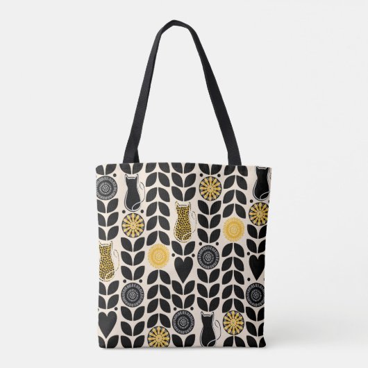 Retro Cat Canvas tas (Achterkant)