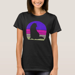 Retro Cat  Cat Silhouette Kitten Animal 80 T-shirt