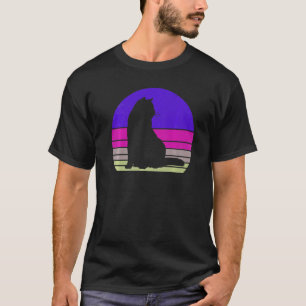 Retro Cat  Cat Silhouette Kitten Animal 80 T-shirt