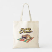 Retro Cat Checked Out Canvas Tote Bag (Achterkant)