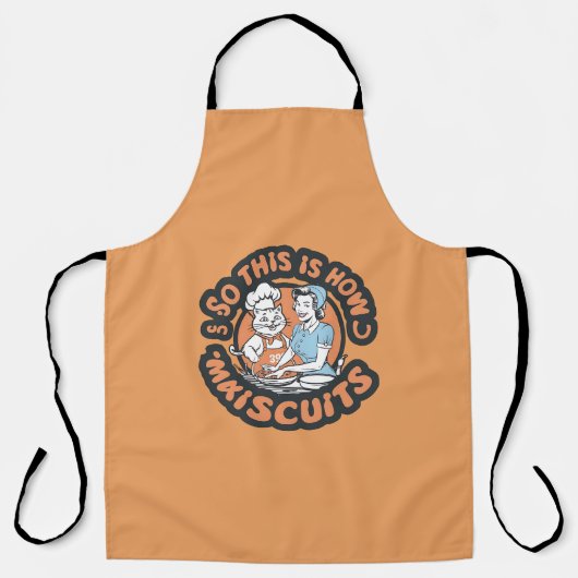 Retro Cat Chef Maiscuits Baking Art Schort (Voorkant)
