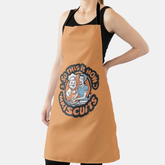 Retro Cat Chef Maiscuits Baking Art Schort (Insitu)