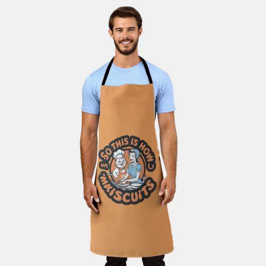 Retro Cat Chef Maiscuits Baking Art Schort (Gedragen)