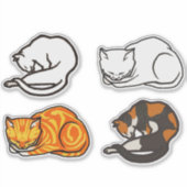 Retro cat  collectie sticker (Voorkant)