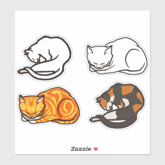 Retro cat  collectie sticker (Vel)