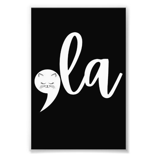 Retro Cat Comma La Kamala Harris 2024 Verkiezingen Foto Afdruk (Voorkant)