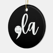 Retro Cat Comma La Kamala Harris 2024 Verkiezingen Keramisch Ornament (Links)