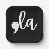 Retro Cat Comma La Kamala Harris 2024 Verkiezingen Papieren Bordje (Voorkant)