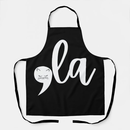 Retro Cat Comma La Kamala Harris 2024 Verkiezingen Schort (Voorkant)