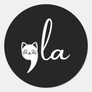 Retro Cat Comma La Kamala Harris voor President 20 Ronde Sticker