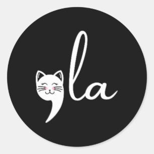 Retro Cat Comma La Kamala Harris voor President 20 Ronde Sticker