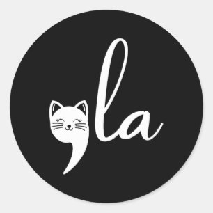 Retro Cat Comma La Kamala Harris voor President 20 Ronde Sticker