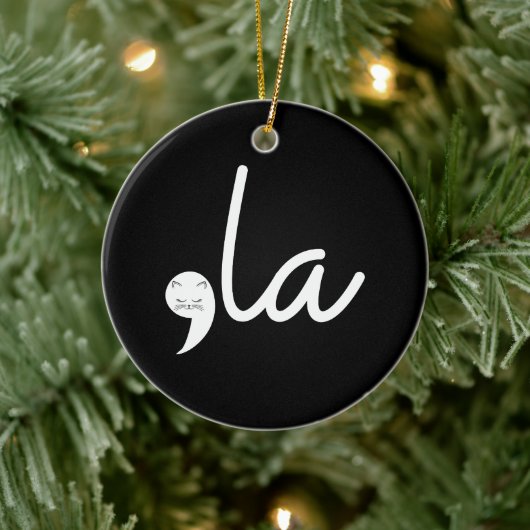 Retro Cat Comma La Kamala Harris voor President 24 Keramisch Ornament (Boom)