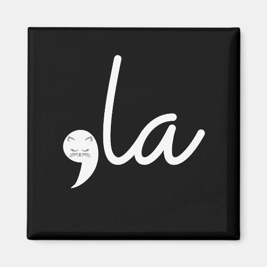 Retro Cat Comma La Kamala Harris voor President 24 Magneet (Voorkant)