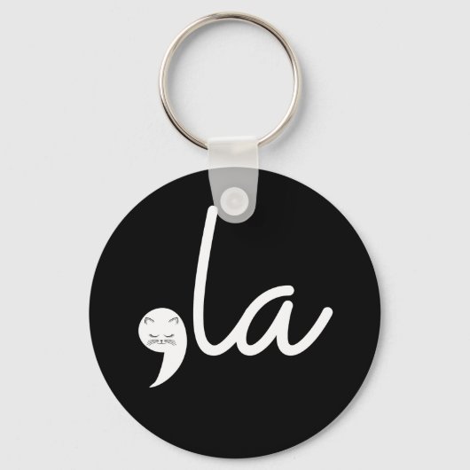 Retro Cat Comma La Kamala Harris voor President 24 Sleutelhanger (Voorkant)