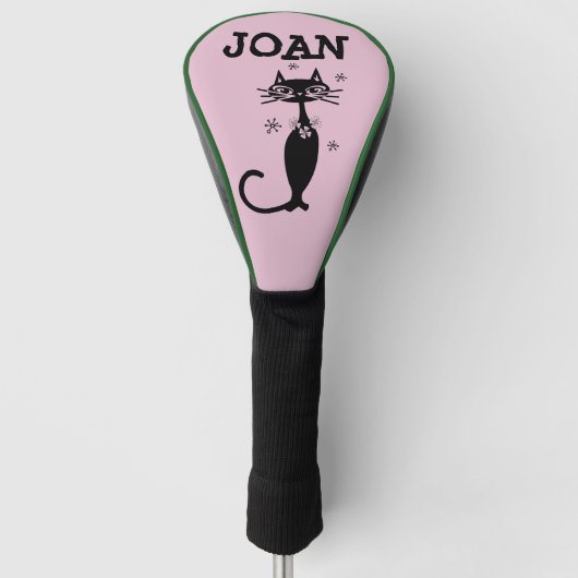 RETRO CAT CUSTOM GOLF DRIVER HOESJE GEPERSONALISEE GOLFHEADCOVER (Voorkant)