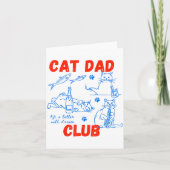 Retro Cat Dad Club Life Is Better With Cats Funny  Kaart (Voorkant)