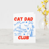 Retro Cat Dad Club Life Is Better With Cats Funny  Kaart (Gele Bloem)
