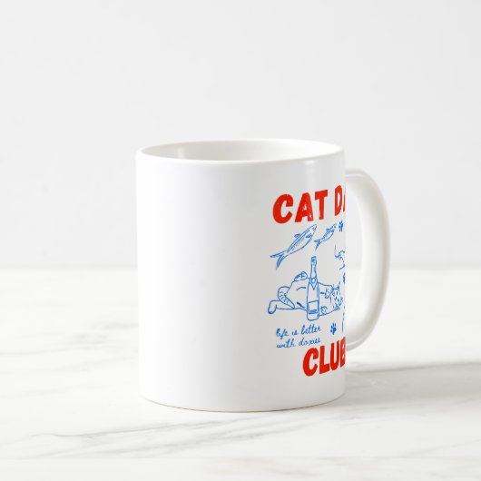 Retro Cat Dad Club Life Is Better With Cats Funny  Koffiemok (Voorkant rechts)