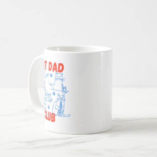 Retro Cat Dad Club Life Is Better With Cats Funny  Koffiemok (Voorkant links)