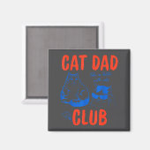 Retro Cat Dad Club Life Is Better With Cats Funny  Magneet (Voorkant / Achterkant)