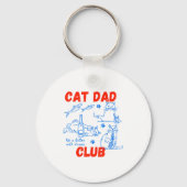 Retro Cat Dad Club Life Is Better With Cats Funny  Sleutelhanger (Voorkant)