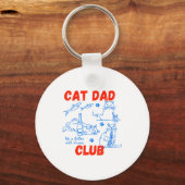 Retro Cat Dad Club Life Is Better With Cats Funny Sleutelhanger (Voorkant)