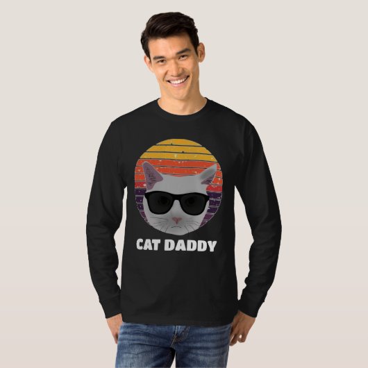 RETRO CAT DADDY  80S STIJL T-SHIRTS (Voorkant volledig)