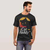 Retro Cat Daddy Black Cat Design T-shirt (Voorkant volledig)