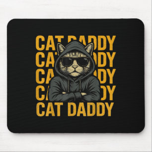 Retro Cat Daddy Style Animal Gift voor mannen Vrou Muismat