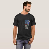 Retro Cat Daddy USA Flag Cat Retro Cat Sunglasses T-shirt (Voorkant volledig)
