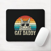 Retro Cat Daddy Verdrietig Maine Coon Cat Muismat (Met muis)