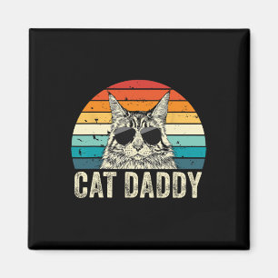 Retro Cat Daddy Vintage Vervallen Maine Coon Kat Magneet