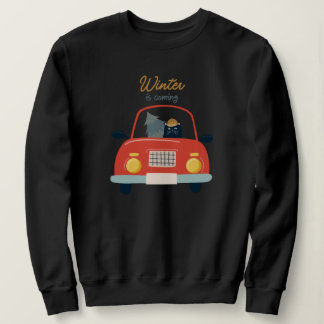 Retro Cat Driving Funny Classic Style Winter Trui