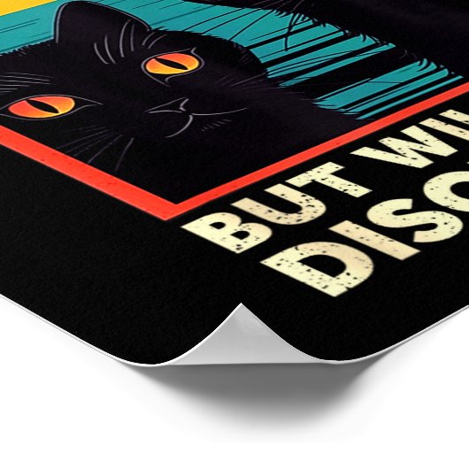 Retro Cat Funny Introverted But Willing To Discuss Poster (Hoek)