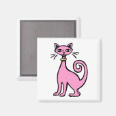 Retro Cat - Gepersonaliseerd Magneet (Voorkant / Achterkant)