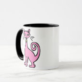 Retro Cat - Gepersonaliseerd Mok (Voorkant links)
