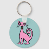 Retro Cat - Gepersonaliseerd Sleutelhanger (Voorkant)