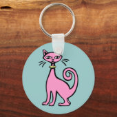 Retro Cat - Gepersonaliseerd Sleutelhanger (Voorkant)