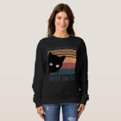 Retro Cat Glancing EW People Eff Anti Social Intro Trui (Voorkant volledig)