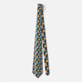 Retro Cat Graphic Custom Necktie Stropdas (Voorkant)