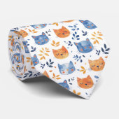 Retro Cat Graphic Custom Necktie Stropdas (Opgerold)