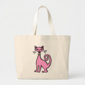 Retro Cat Grote Tote Bag (Voorkant)