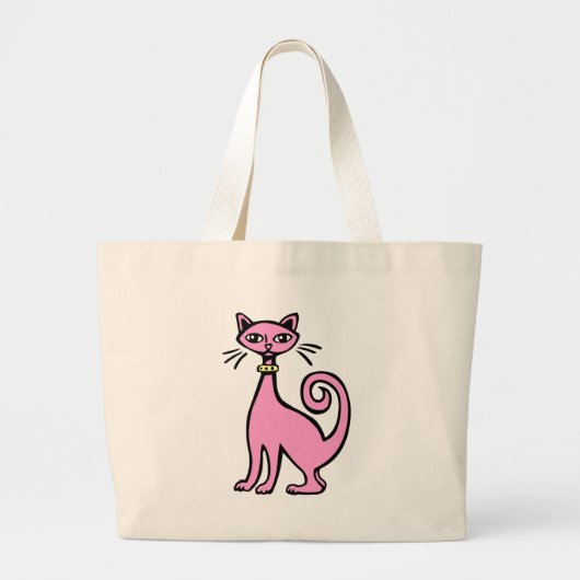 Retro Cat Grote Tote Bag (Voorkant)